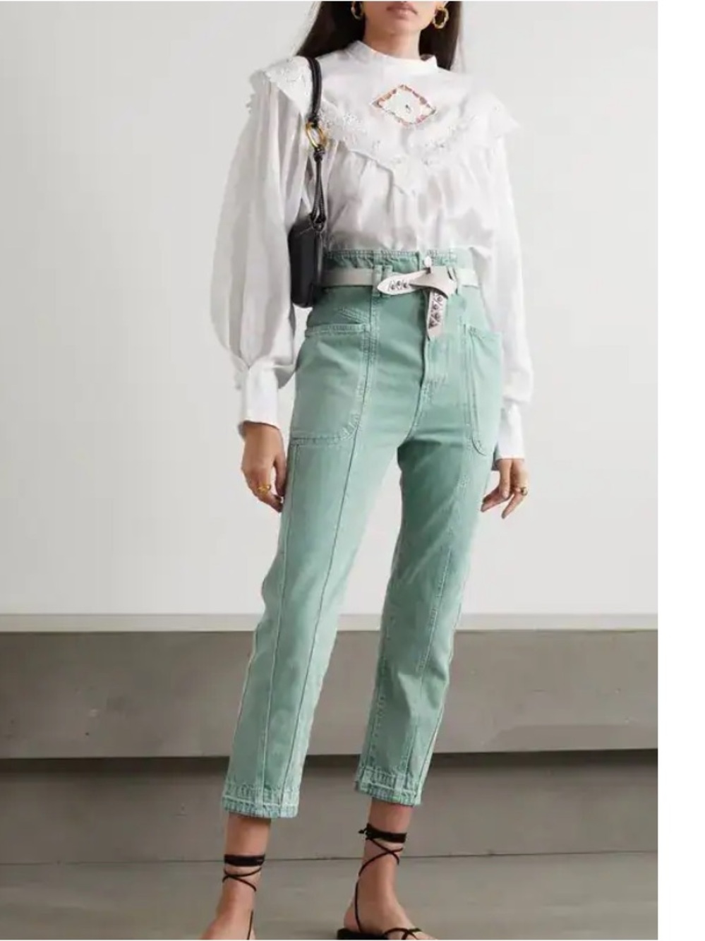 ISABEL MARANT ETOILE Tuscon Tapered Jean in Celadon size 34- size 2 us